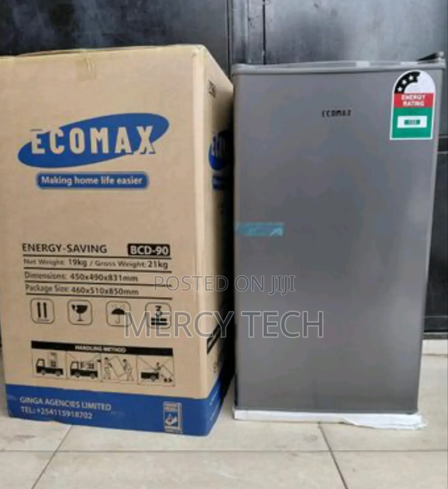 Ecomax 90 Litres Dark Silver Single Door Refrigerator