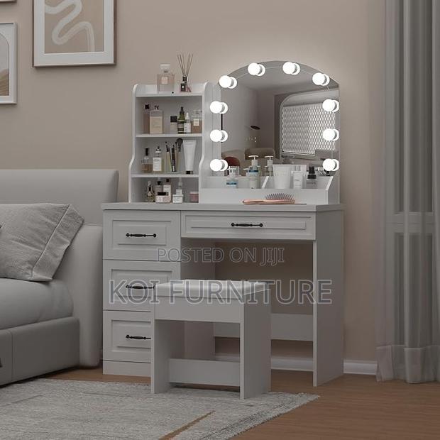 Dressers; White Home Bedroom Compelementary Vanity Set - thumbnail 4