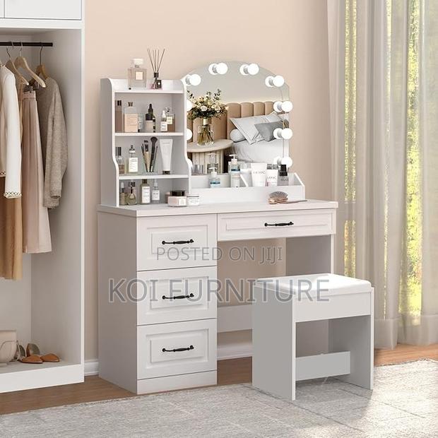 Dressers; White Home Bedroom Compelementary Vanity Set - thumbnail 6