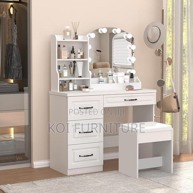 Dressers; White Home Bedroom Compelementary Vanity Set - thumbnail 7