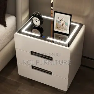 Storage Units; Home Bedroom Cabinet With Three Drawers and Led Light