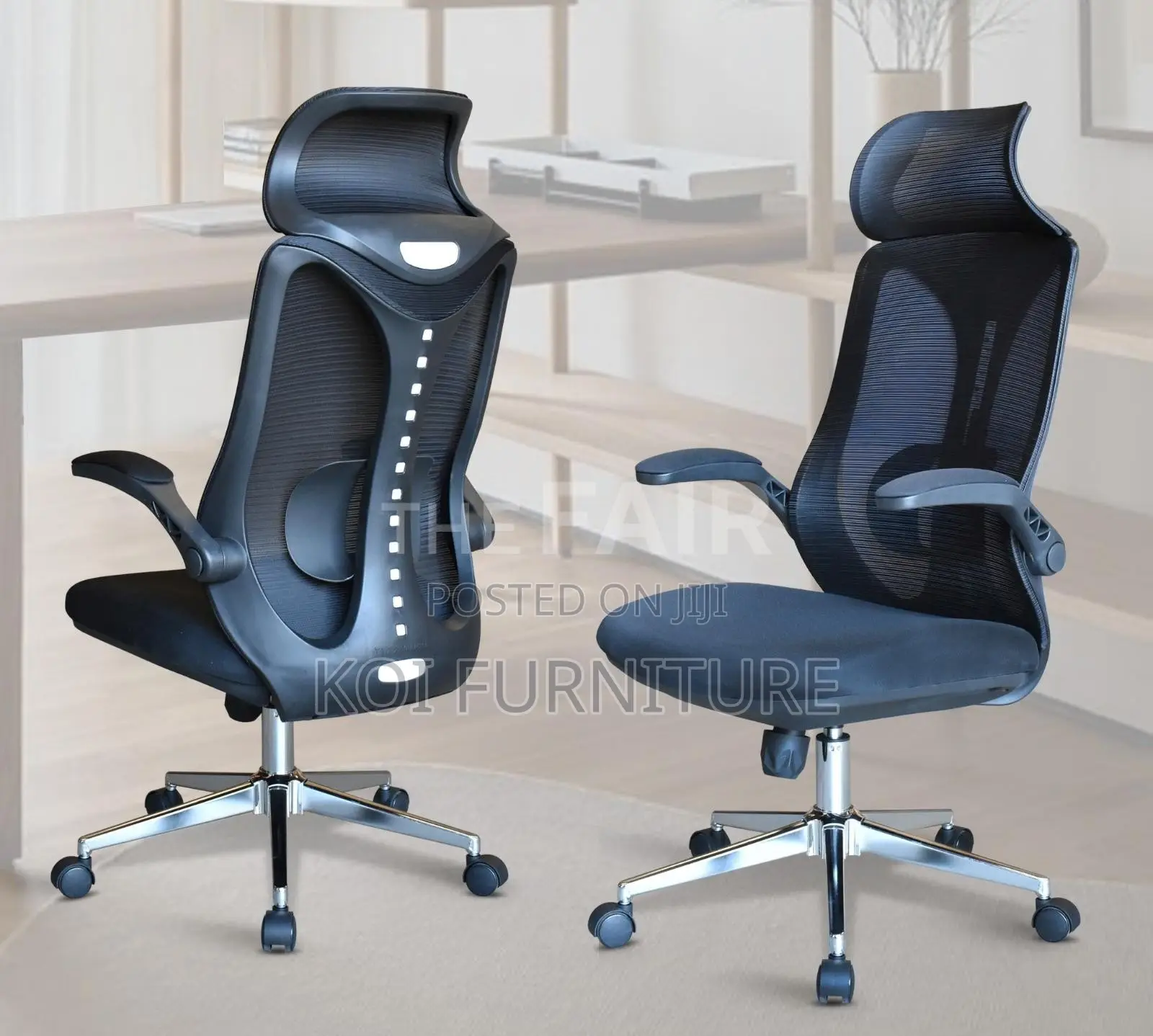 Office Chairs; Ergonomic High Backrest Seat With Headrest
