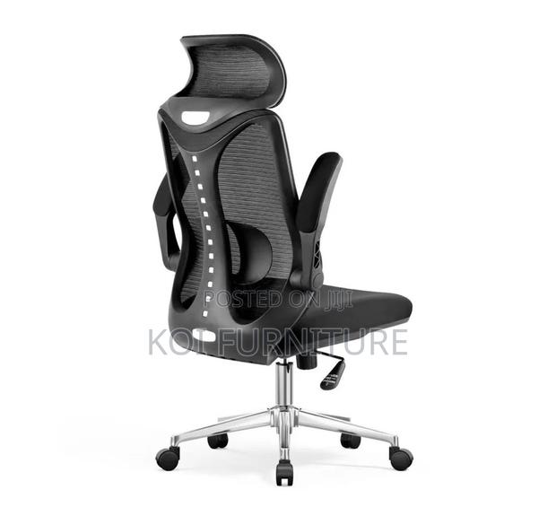 Office Chairs; Ergonomic High Backrest Seat With Headrest - thumbnail 2