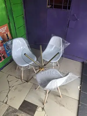 Glass Dining Table With 3 Seat