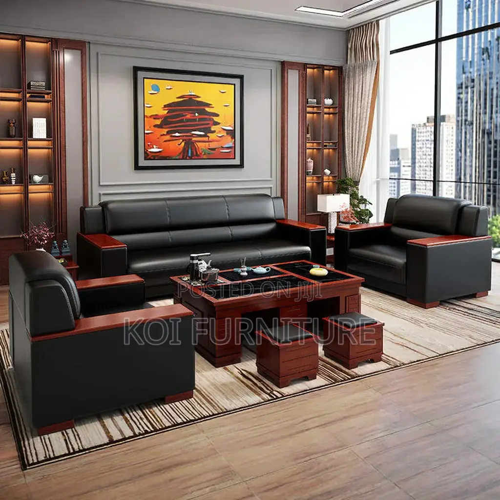 Office Sofa; Executive Five Seaters Office Leather Sofa Sets