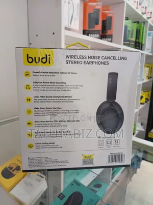 Budi Wireless Noise Cancelling Stereo Earphones.
