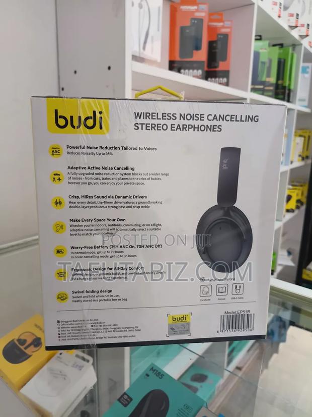 Budi Wireless Noise Cancelling Stereo Earphones. - thumbnail 3