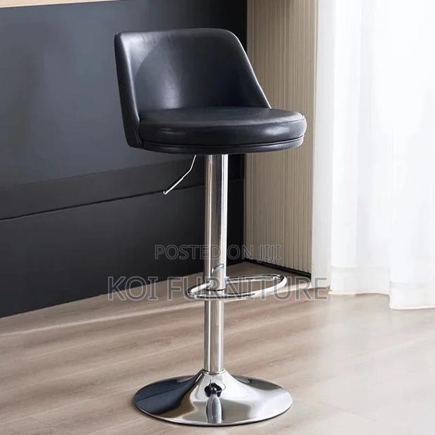 Barstools; Adjustable Swivel Leather Home Counter Barstool - thumbnail 6