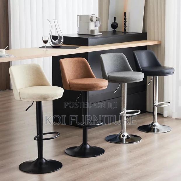 Barstools; Adjustable Swivel Leather Home Counter Barstool - thumbnail 10