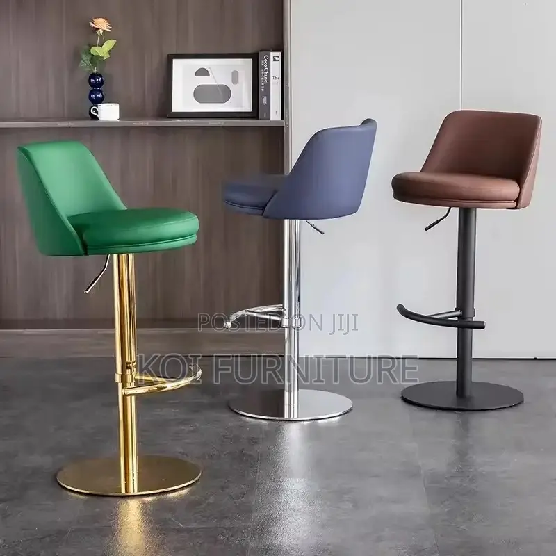 Barstools; Adjustable Swivel Leather Home Counter Barstool