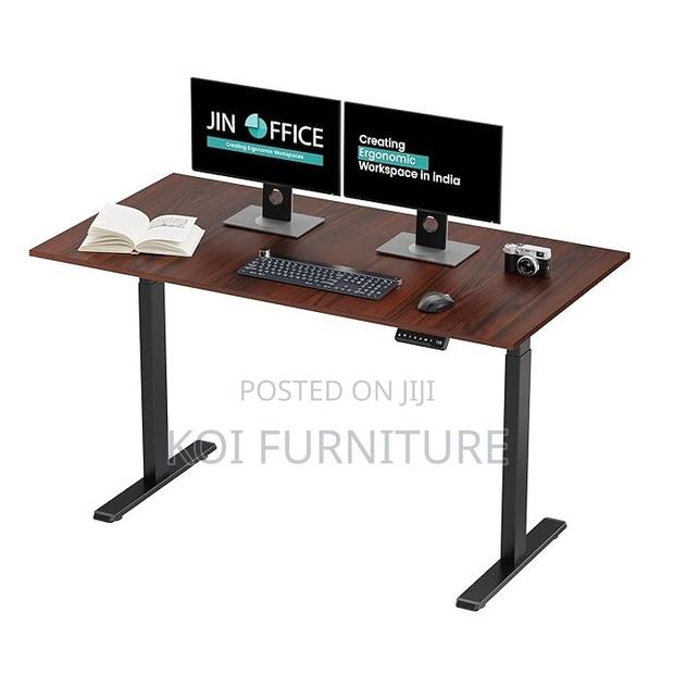 Office Desk; Height Adjustable Electric Desk With Telescoping Legs - thumbnail 3