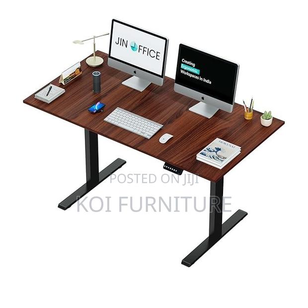Office Desk; Height Adjustable Electric Desk With Telescoping Legs - thumbnail 4