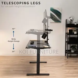 Office Desk; Height Adjustable Electric Desk With Telescoping Legs