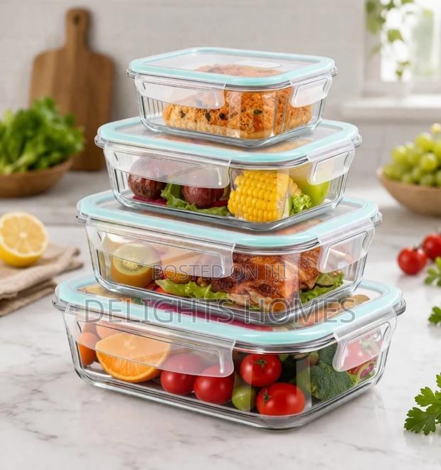 4 PCS Glass Food Container Set-Car