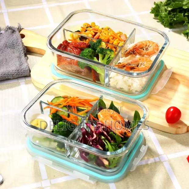 High Borosilicate Glass Partitioned Lunchbox.-Car - thumbnail 2