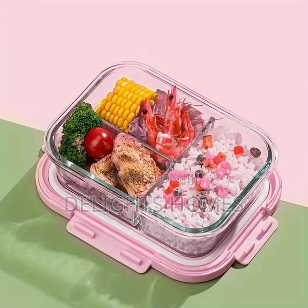 High Borosilicate Glass Partitioned Lunchbox.-Car - thumbnail 4
