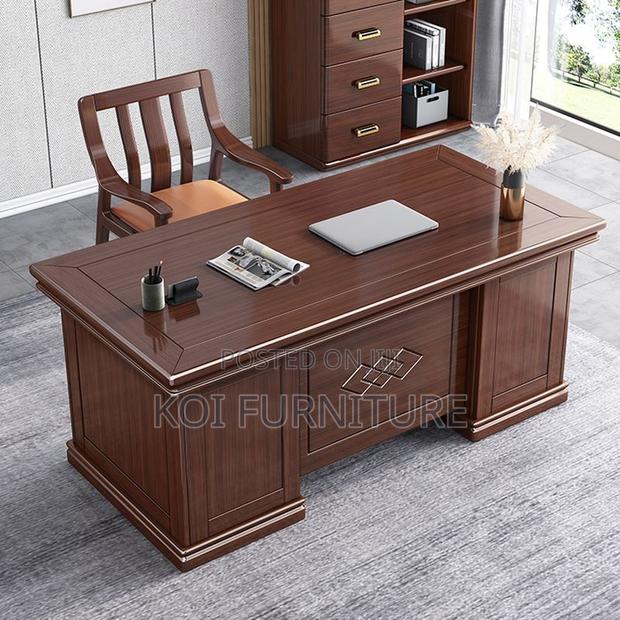 Office Desk; 1.4m Mahogany Senior Managers Executive Office Desk