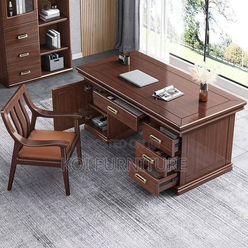 Office Desk; 1.4m Mahogany Senior Managers Executive Office Desk