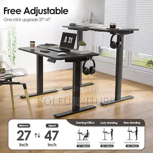 Office Desk; 1.6m Electric Height Adjustable Desk With Push Button