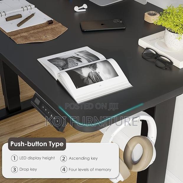 Office Desk; 1.6m Electric Height Adjustable Desk With Push Button - thumbnail 5