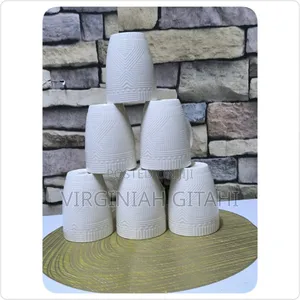 *White Ceramic Mugs* 6 Cups*