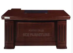 Office Desk; 1400mm Mahogany Office Desk With Pedestal Cabinet