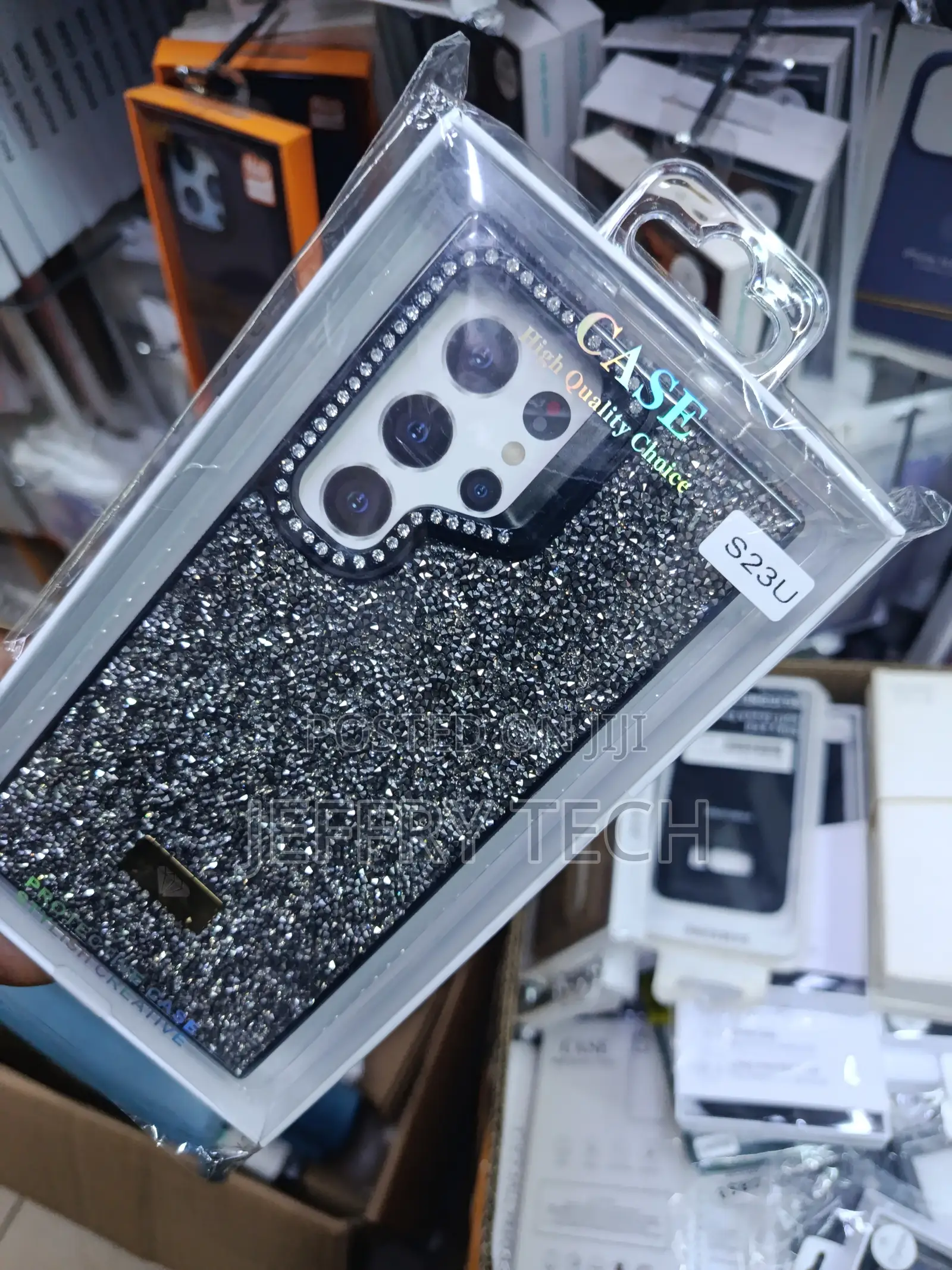 Kileni Sparkling Glitter Case for Samsung Galaxy S23 Ultra. -Black