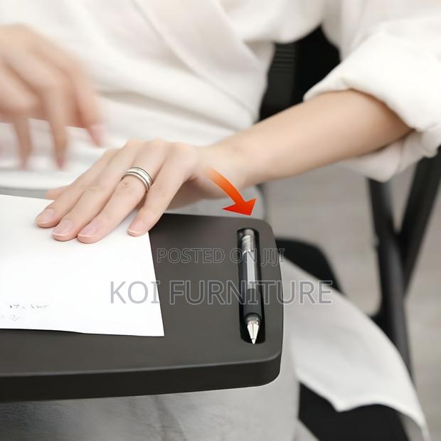 Office Chairs; Foldable School Chair With Writing Pad - thumbnail 3