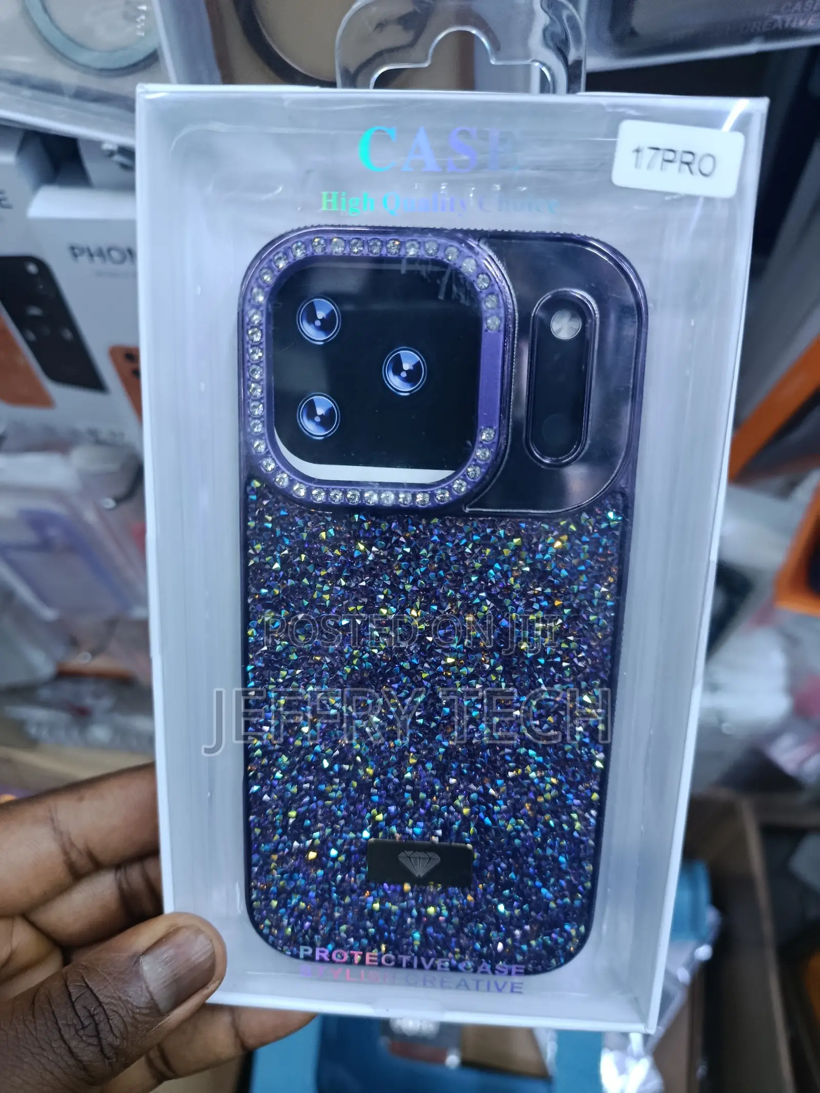 Sequins Glitter Crystal Rhinestone Sparkle Case for iPhone 17 Pro.