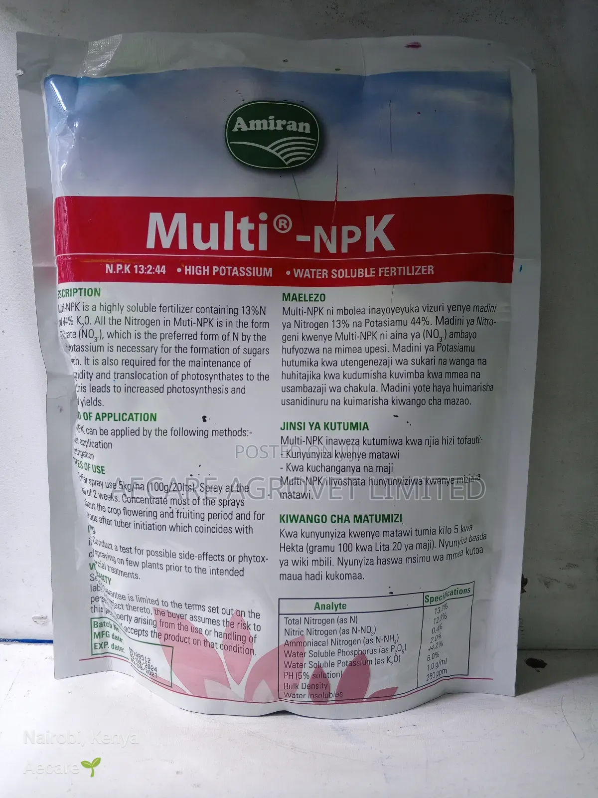 Multi NPK High Potassium Foliar Fertilizer 1kg