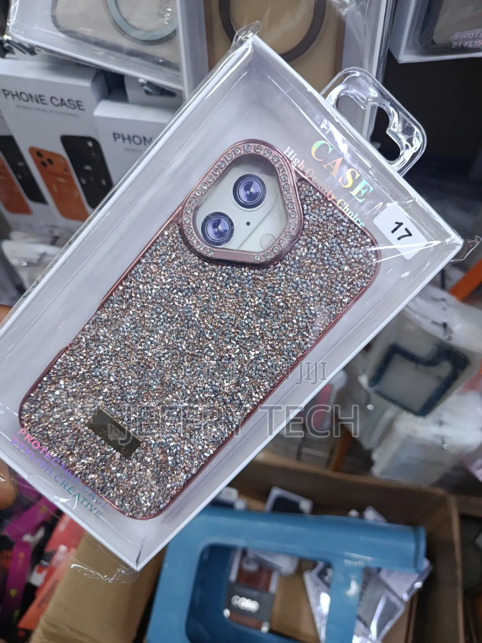 Swarovski Luxury Rhinestone Crystal Glitter Case for iPhone 17 -Pink