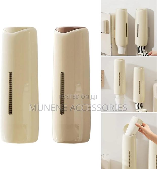 Space-Saving Wall-Mounted Cup Dispenser, Versatile Cup Organizer - main view