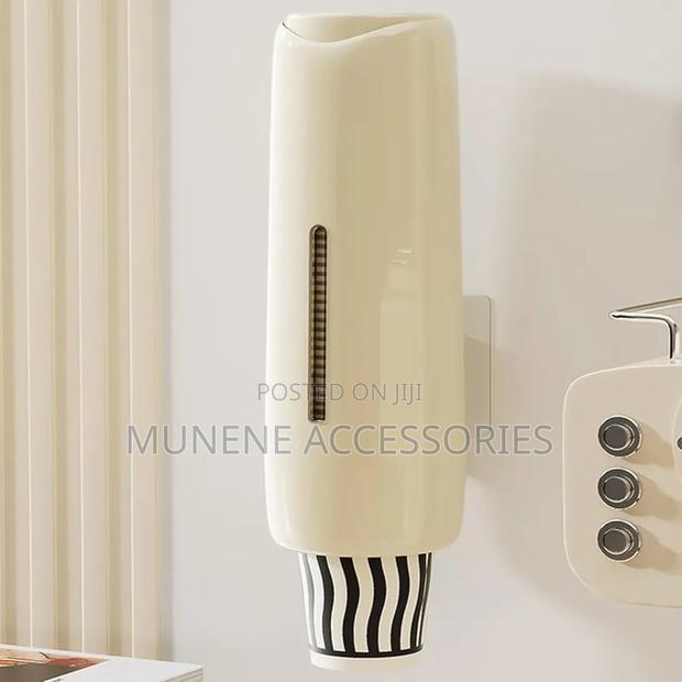 Space-Saving Wall-Mounted Cup Dispenser, Versatile Cup Organizer - thumbnail 4