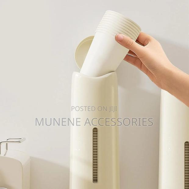 Space-Saving Wall-Mounted Cup Dispenser, Versatile Cup Organizer - thumbnail 6