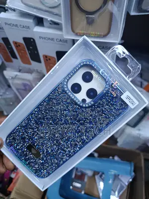 Writs Striking Blue Rhinestone-Encrusted Case for iPhone 16 Pro Max