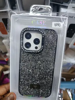 Ethang Sparkling Rhinestone Bling Crystal iPhone 16 Pro Case -Black