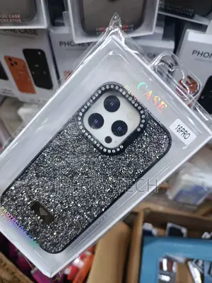Ethang Sparkling Rhinestone Bling Crystal iPhone 16 Pro Case -Black