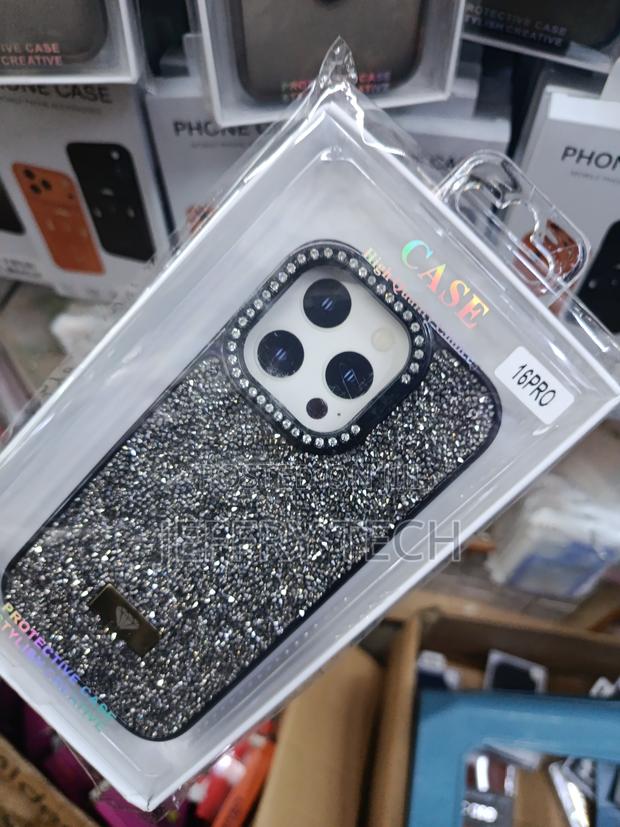 Ethang Sparkling Rhinestone Bling Crystal iPhone 16 Pro Case -Black - thumbnail 3