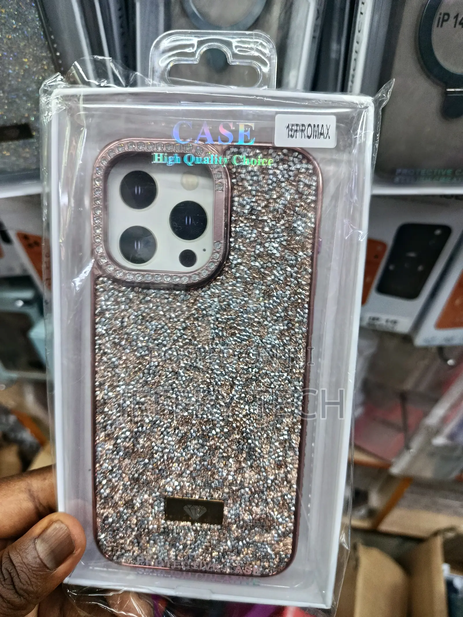 Kidon Swarovski Glitter Shining Luxurious iPhone 15 Pro Max Cover-Pink