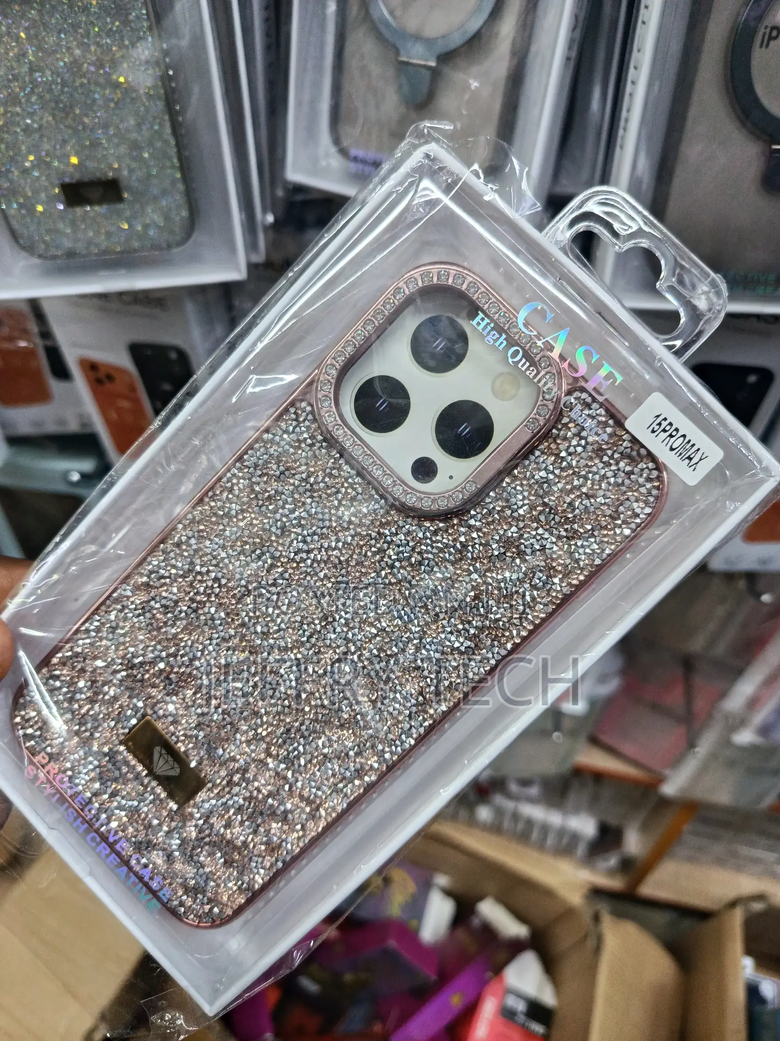 Kidon Swarovski Glitter Shining Luxurious iPhone 15 Pro Max Cover-Pink