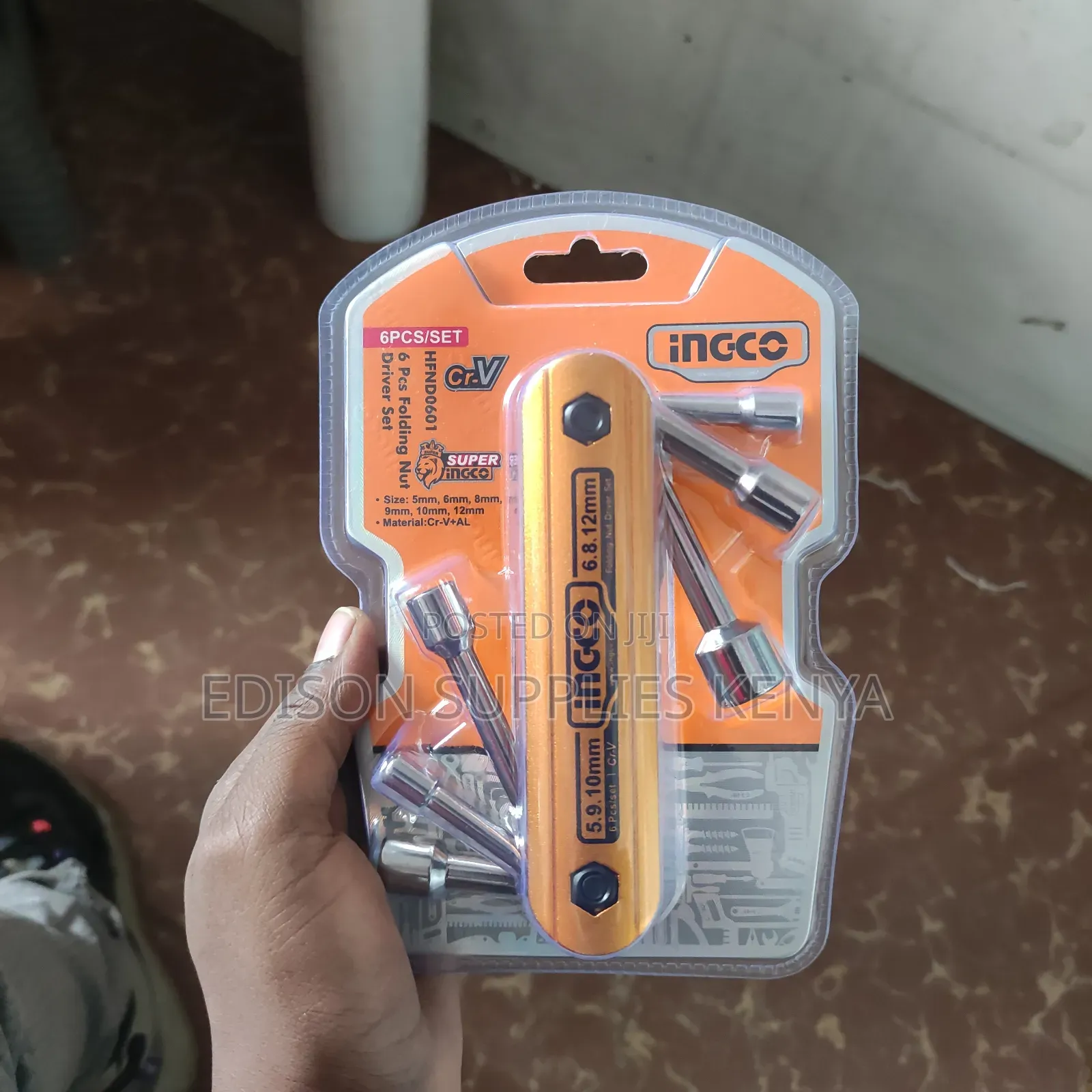 Ingco 6pcs Folding Nut Driver Set Hex Socket Wrench
