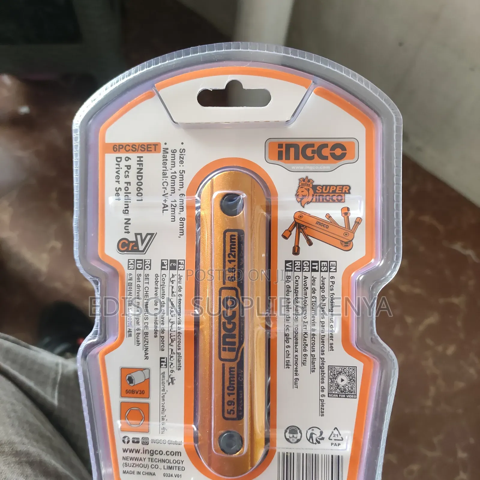 Ingco 6pcs Folding Nut Driver Set Hex Socket Wrench