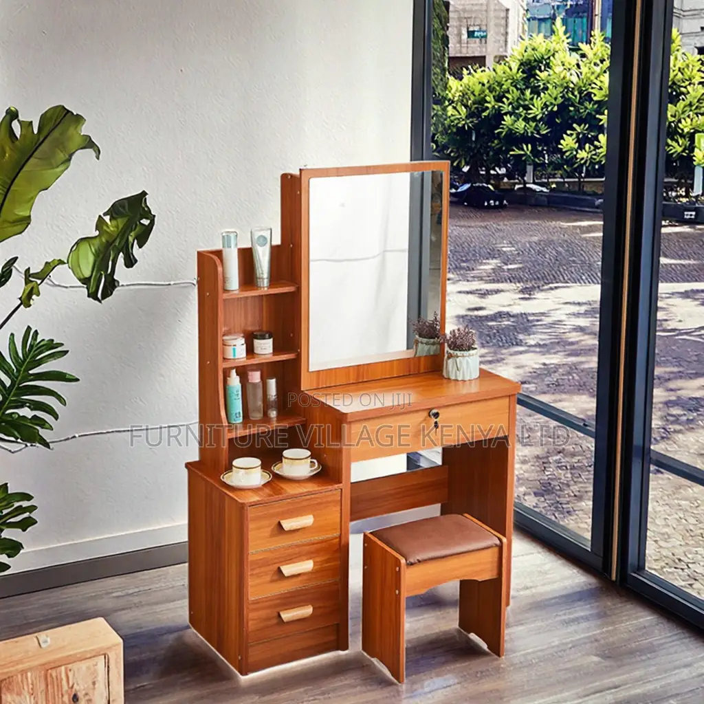 Dressers; Modern Dressing Table With Sliding Mirror