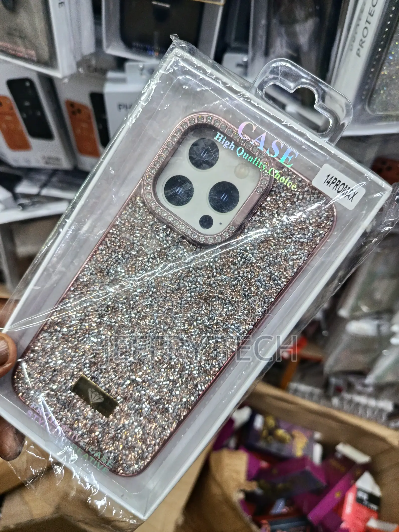 Vaski Glitter Shining iPhone 14 Pro Max Case With Camera Kickstand