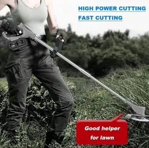 Cordless Electric Lawn Mower With Foldable Adjustable Trimmer