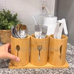 4in1 Eco-Friendly Bamboo Cutlery Organizer