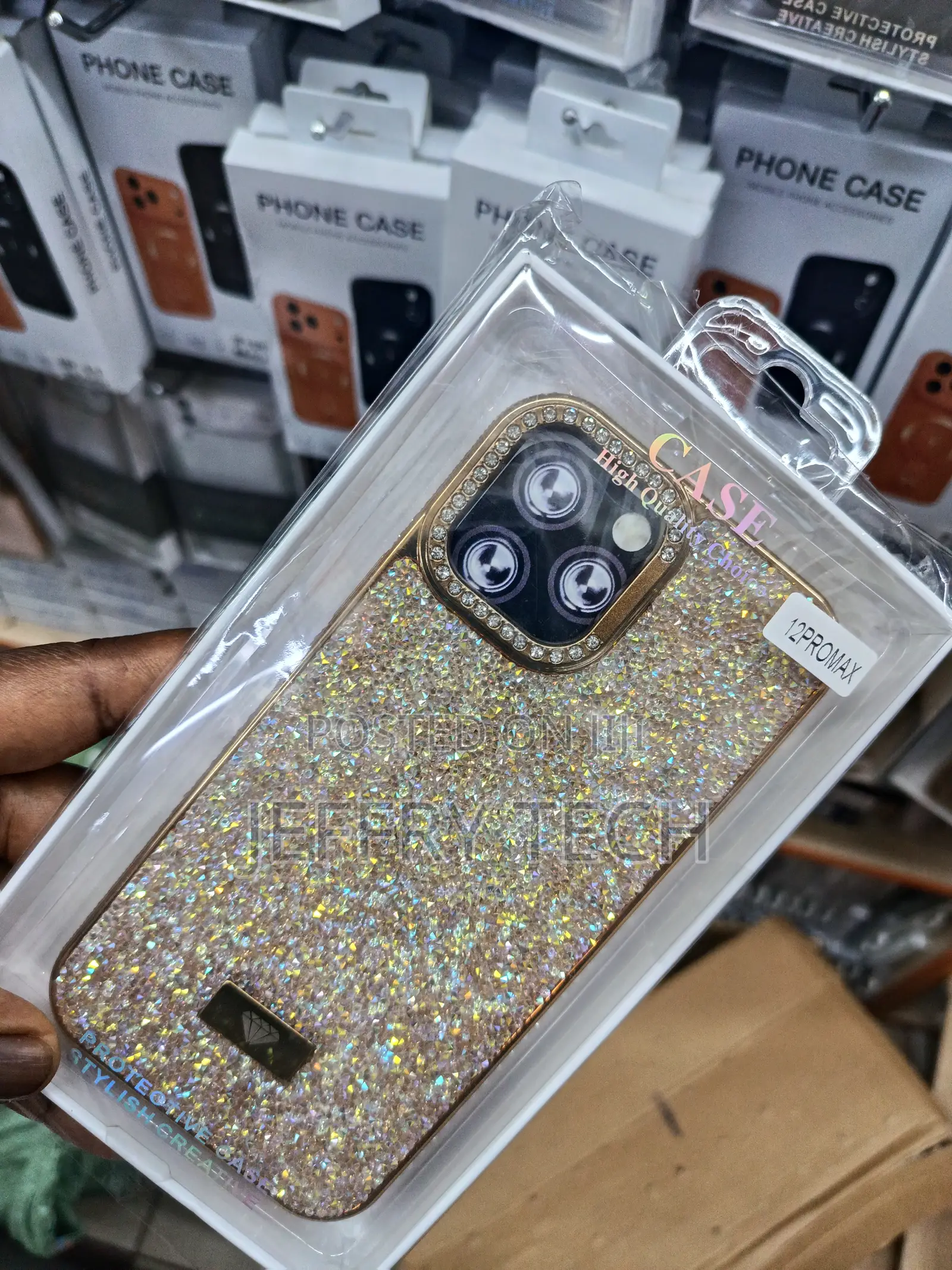 Feuss Bling Rhinestone Gem iPhone 12 Pro Max Case With Lense Stand
