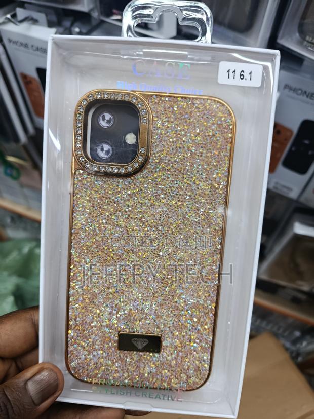 Rovski Camera Stand Fully Stone Glitter Case for iPhone 11 -Gold