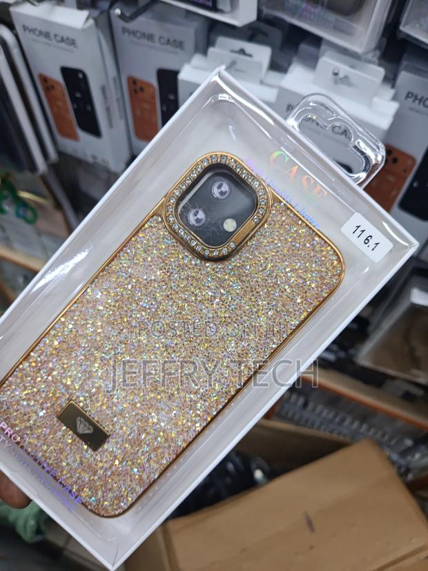 Rovski Camera Stand Fully Stone Glitter Case for iPhone 11 -Gold - thumbnail 2
