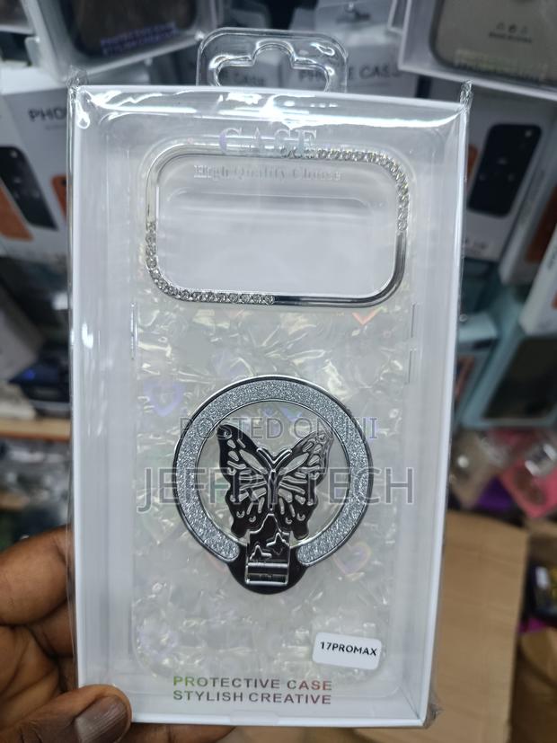 Hikip Rhinestone Butterfly Hoop Design for iPhone 17 Pro Max -Clear